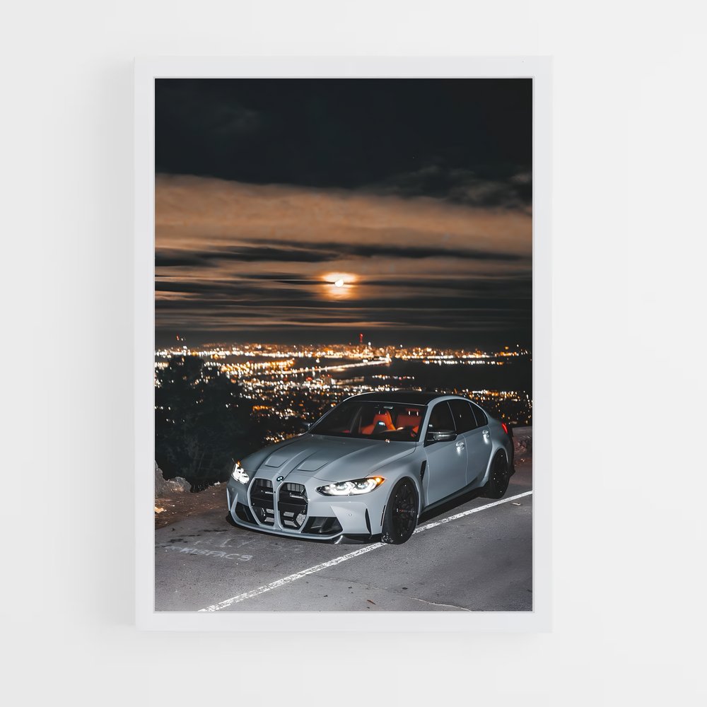 Poster Nuit Argentée – affiche BMW (vue 3)